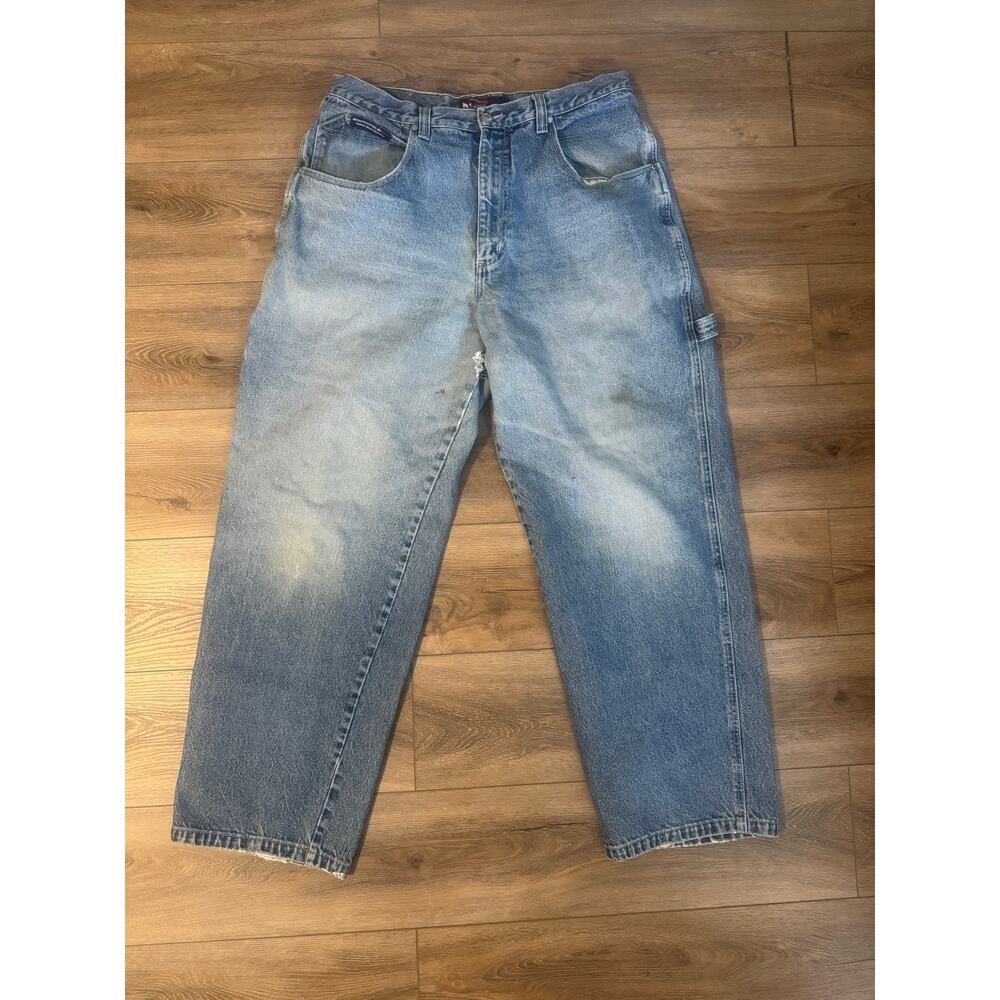 Streetwear x VTG Y2K South Pole Baggy Distressed Denim Jeans Men's Size 38W/33L